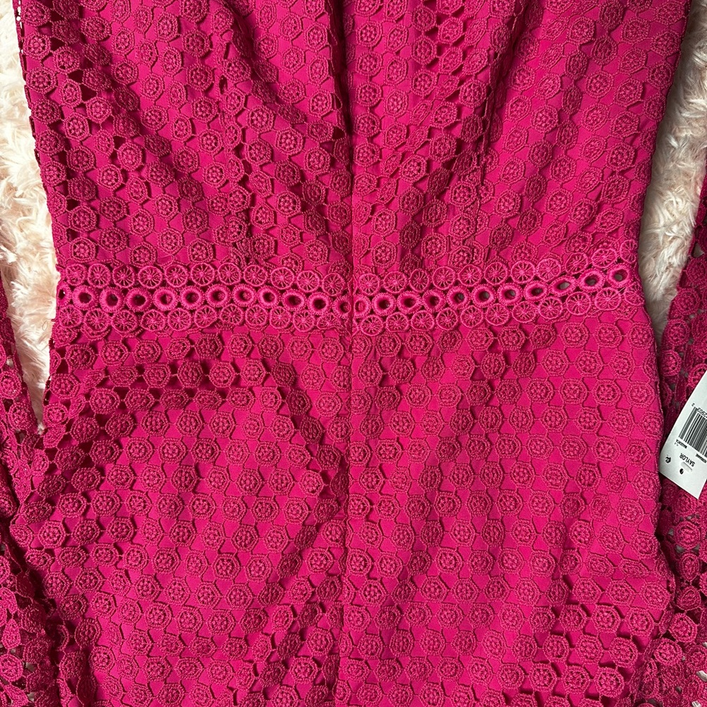 Vibrant Pink Lace Dress
